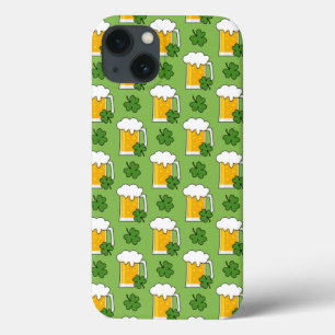 Irish Beer Mugg med Shamrock Klöver Mönster