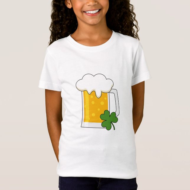Irish Beer Mugg med Shamrock Klöver T Shirt (Framsida)