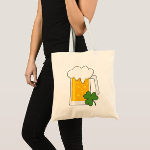 Irish Beer Mugg med Shamrock Klöver Tygkasse