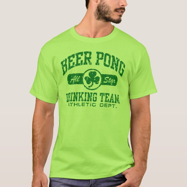 Irish Beer Pong Tee Shirt (Framsida)