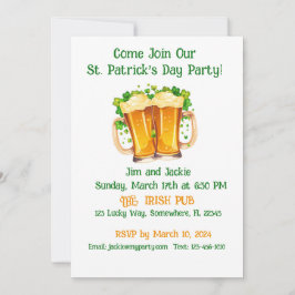 Irish Beer St. Patrick's Day Party Inbjudningar