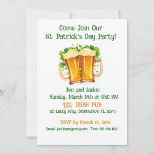 Irish Beer St. Patrick's Day Party Inbjudningar