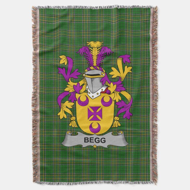 Irish Begg Jackar om Arm Family Crest Ireland Filt (Framsidan Vertikal)