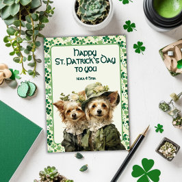 Irish Belles: St. Pats Duo Hund Julkort