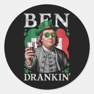 Irish Ben Drankin Beer - St Pattys Men And Women 1 Runt Klistermärke