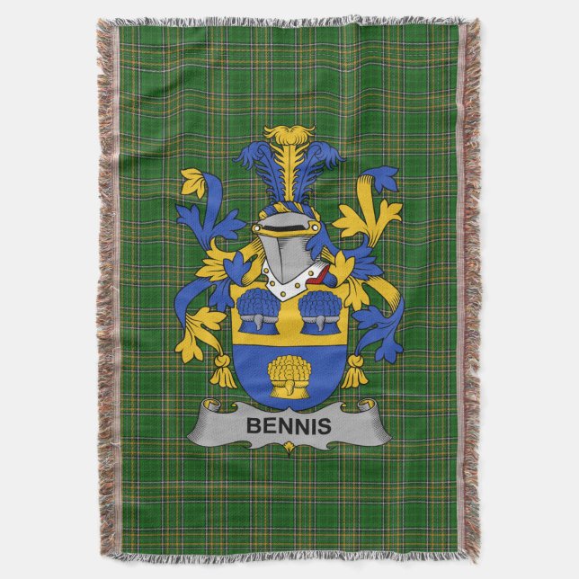 Irish Bennis Jackar om Arm Family Crest Ireland Filt (Framsidan Vertikal)