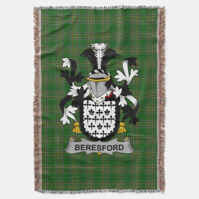 Irish Beresford Jackar om Arm Family Crest Ireland Filt (Framsidan Vertikal)