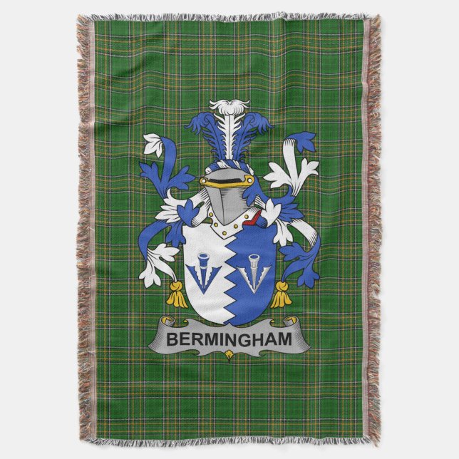 Irish Bermingham Jackar om Arm Family Crest Irelan Filt (Framsidan Vertikal)