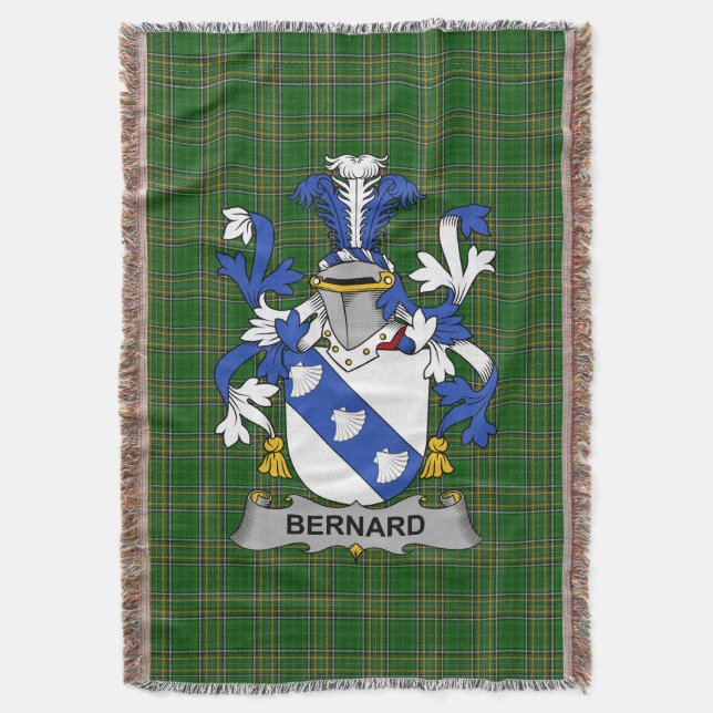 Irish Bernard Jackar om Arm Family Crest Ireland Filt (Framsidan Vertikal)