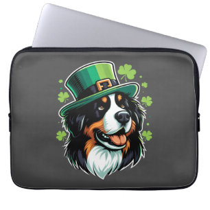 Irish Bernese Hund Leprechaun Hat St patricks day Laptop Fodral