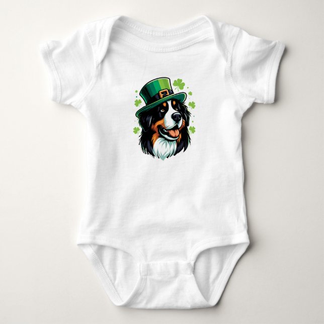 Irish Bernese Hund Leprechaun Hat St patricks day T Shirt (Framsida)
