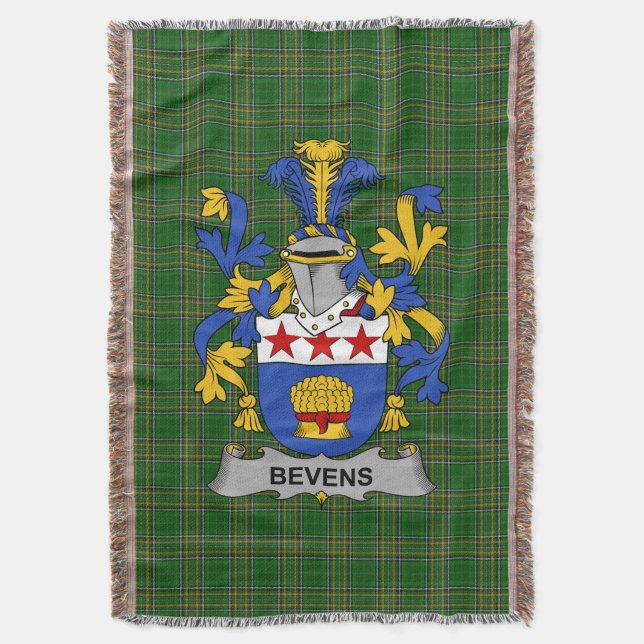 Irish Bevens Jackar om Arm Family Crest Ireland Filt (Framsidan Vertikal)