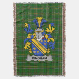 Irish Bingham Jackar om Arm Family Crest Ireland Filt