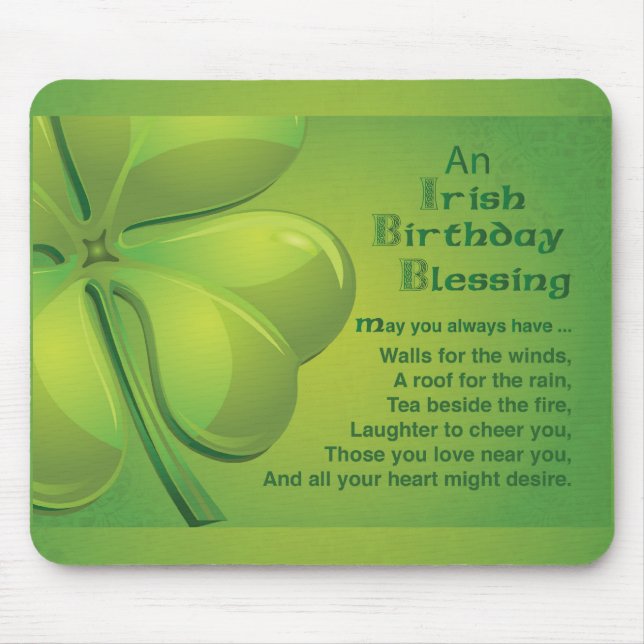 Irish Birthday Blessing, keltisk Musmatta (Framsidan)