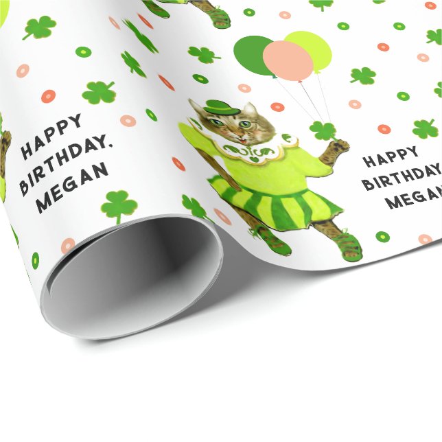 Irish Birthday Gift Presentpapper (Rullad Hörn)
