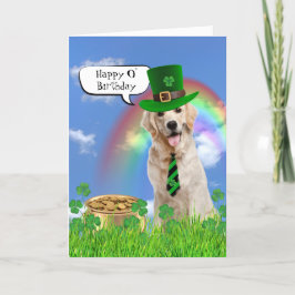 Irish Birthday Golden Retriever Helgkort
