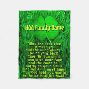Irish Blating Add Family Namn Fleecefilt