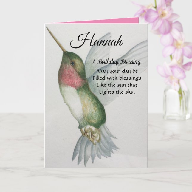 Irish Blating Birthday Söt Hummingbird Vingar Kort (Orkide)