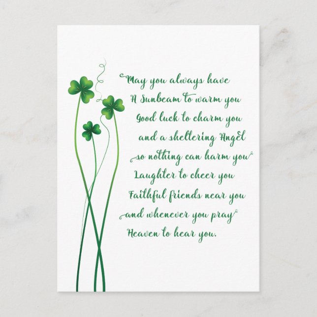 Irish Blating Calligraphy Postcard Vykort (Framsida)