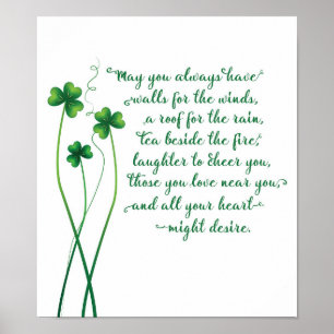 Irish Blating Calligraphy Print Poster