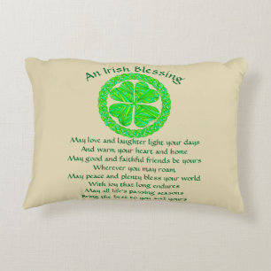 Irish Blating Celtic Shamrock Prydnadskudde