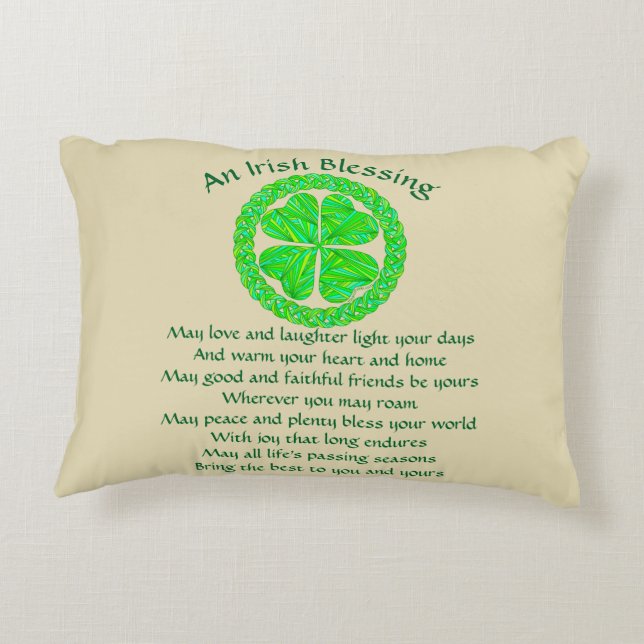 Irish Blating Celtic Shamrock Prydnadskudde (Baksidan)