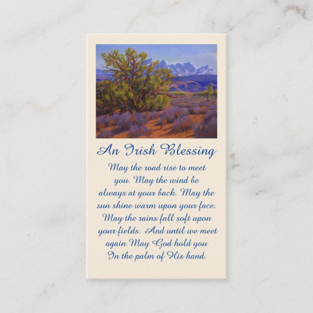 Irish Blating Firande of Life Memorial Card Visitkort (Framsida)