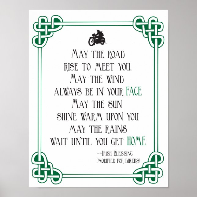 Irish Blating for Bikers lustig motorcykel Poster (Framsidan)