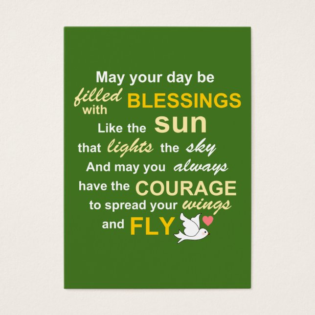 Irish Blating for Courage - Typography in grönt Visitkort (Framsidan)