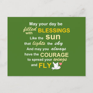 Irish Blating for Courage - Typography in Grönt Vykort