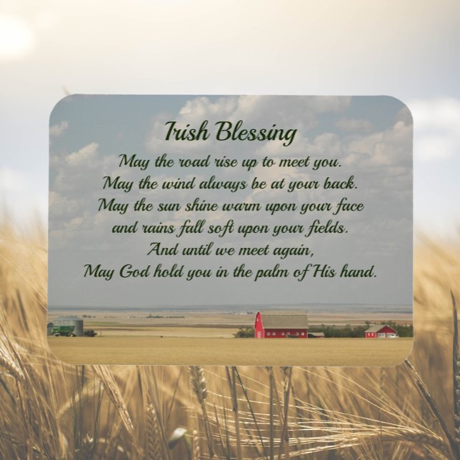 Irish Blating Golden Wheat Fält Photo Magnet (Wheat Fields Background)