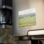 Irish Blating Grönt Valley Photo Magnetic Card<br><div class="desc">Glossy,  7 x 5 magnetkort som innehåller fotobilden av en grönt bergsdal tillsammans med en traditionell irländsk välsignelse som skrivs ut med vita keltiska bokstäver.</div>