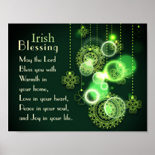 Irish Blating Kärlek i ditt hjärta, Shamrock Desig Poster