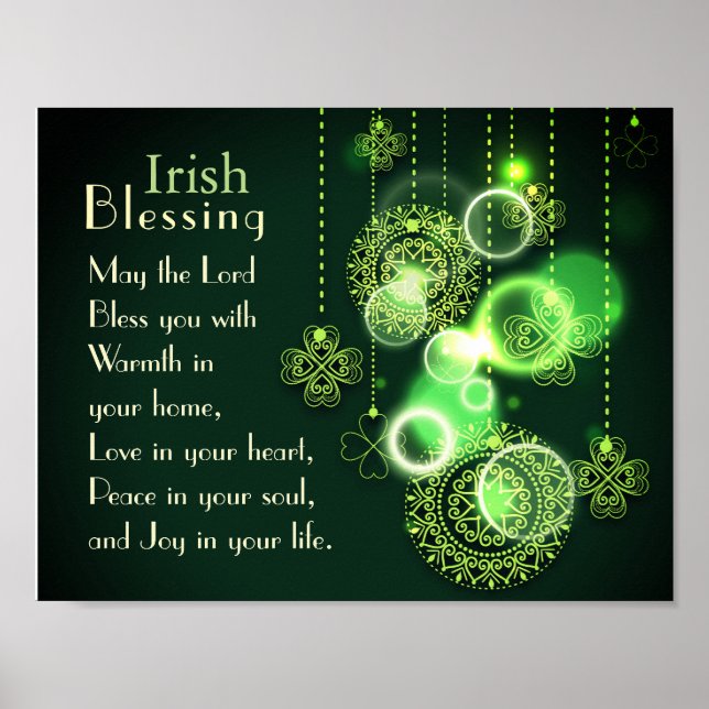 Irish Blating Kärlek i ditt hjärta, Shamrock Desig Poster (Framsidan)