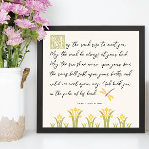 Irish Blating May the Road Stiga upp Dikt Poster