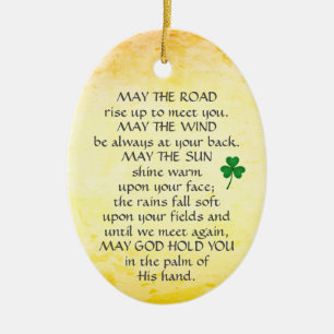 Irish Blating May the Road Stiga upp Up, Personlig Julgransprydnad Keramik