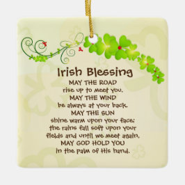Irish Blating May the Road Stiga upp Up to Meet Yo Julgransprydnad Keramik