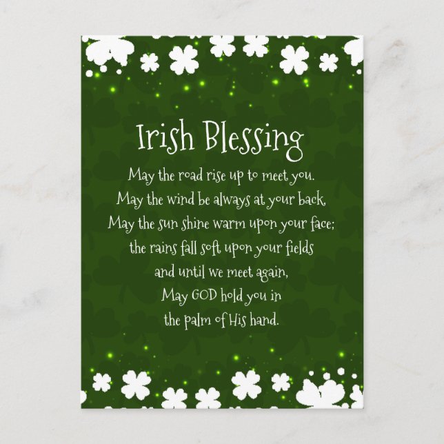 Irish Blating May the Road Stiga upp Up to Meet Yo Vykort (Framsida)