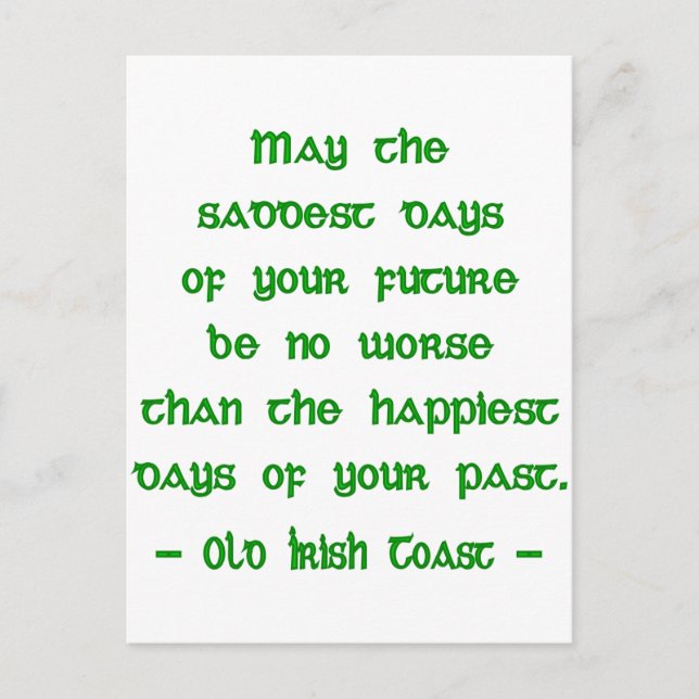 Irish Blating May the Saddest Days Future Vykort (Framsida)