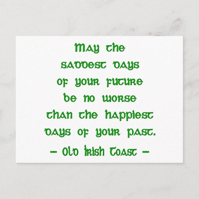 Irish Blating May the Saddest Days Future Vykort (Framsida)