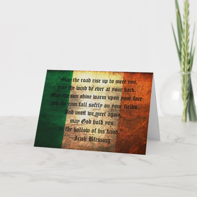 Irish Blating on Distress Flagga Greeting Card Kort (Framsida)