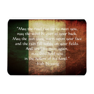 Irish Blating on Distress Flagga Greeting Card Magnet