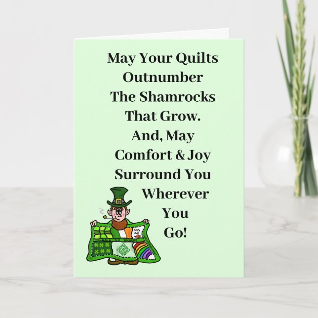 Irish Blating Quilt Birthday Greeting Card Helgkort (Framsida)