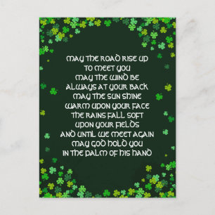 Irish Blating Shamrock Design Personlig Helg Vykort