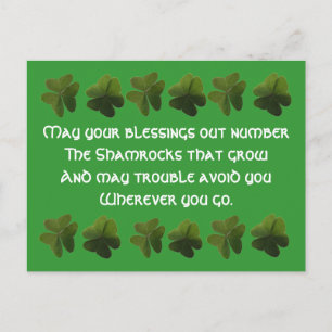 Irish Blating Shamrock Postcard Vykort