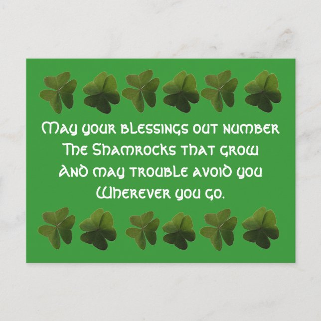 Irish Blating Shamrock Postcard Vykort (Framsida)