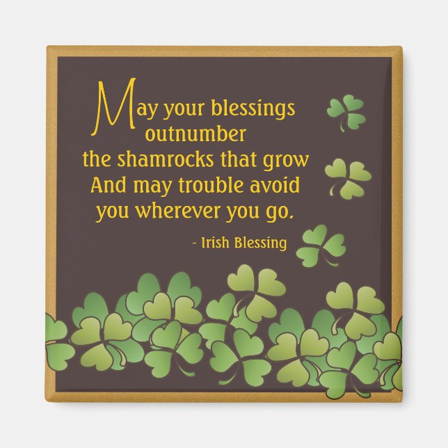 Irish Blating & Shamrocks Magnet (Framsidan)