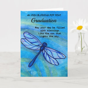 Irish Blating Studenten Modig Blue Dragonfly Kort