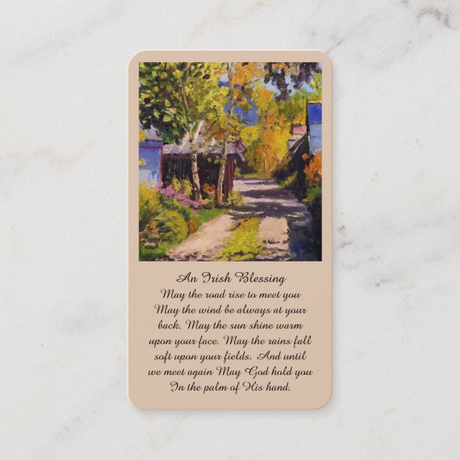 Irish Blating Sympathy Memorial Prayer Card Visitkort (Framsida)