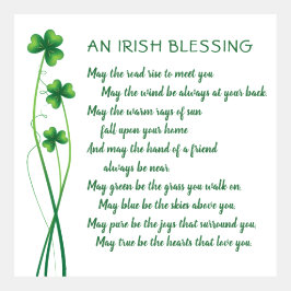 Irish Blating Template med Shamrocks